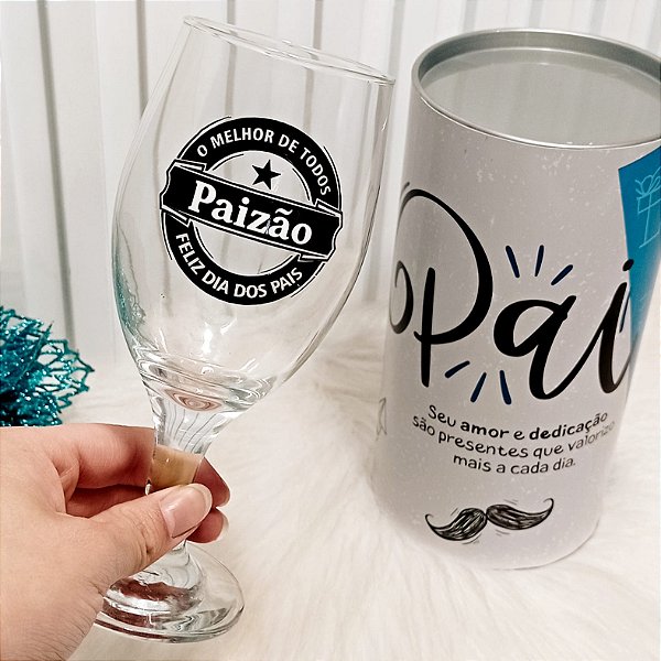 Taça Personalizada Paizão + Tubo Lata Presente Dia Dos Pais