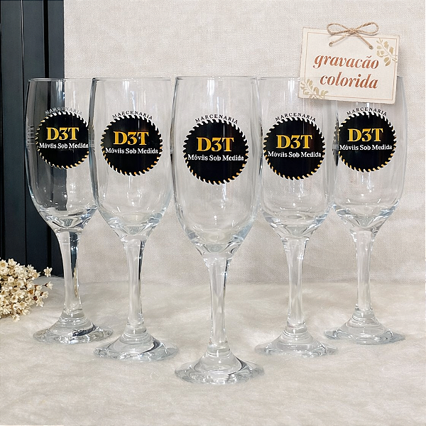 Taça Personalizada para Casamento e Eventos – Windsor - Adesivo Uv