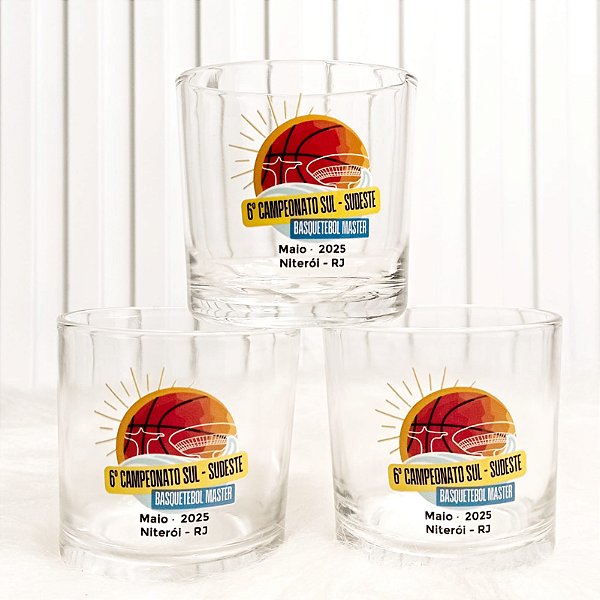 Copo para whisky personalizado adesivo UV - Gravação colorida