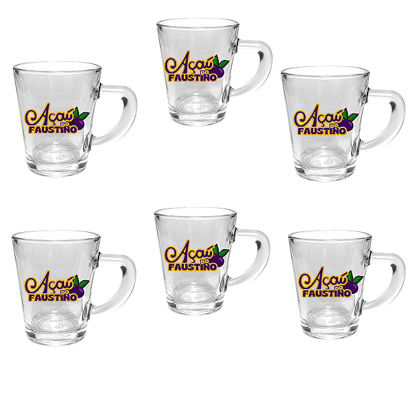 Kit 6 xícaras Pain personalizada - impressão Uv
