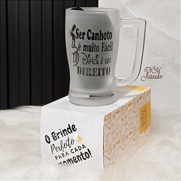 Copo de Chopp Jateado Canhoto – Presente Criativo Personalizado