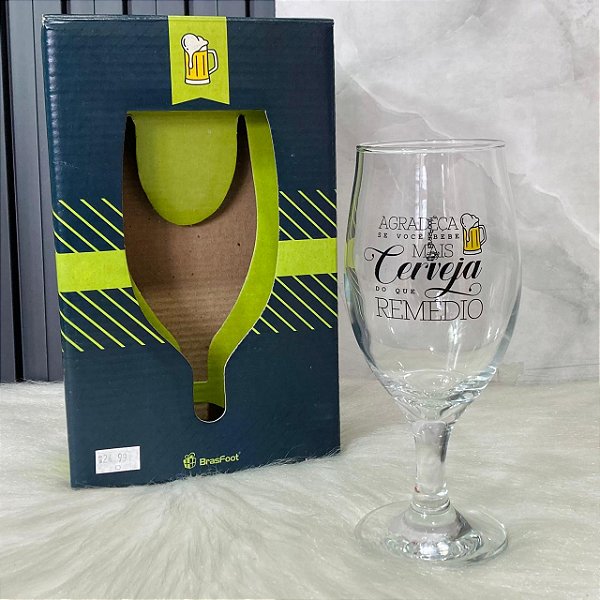 Taça Divertida “Mais Cerveja do que Remédio” – Presente para Amigo