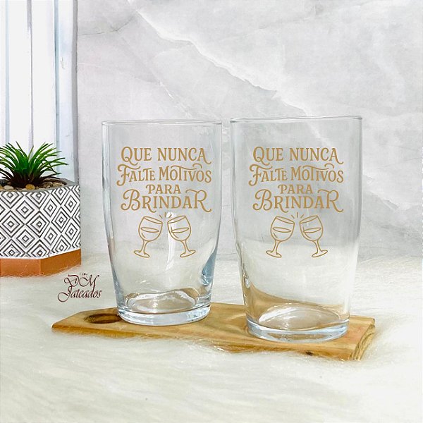 Copo Prosa para água ou suco personalizado adesivo UV - Gravação colorida