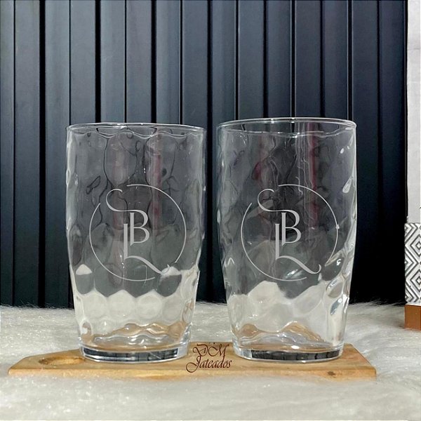 Copo Poema para Água/Suco personalizado com jateamento