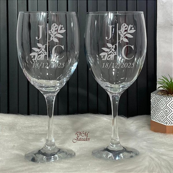 Taça Imperatriz para vinho personalizadas - Jateadas