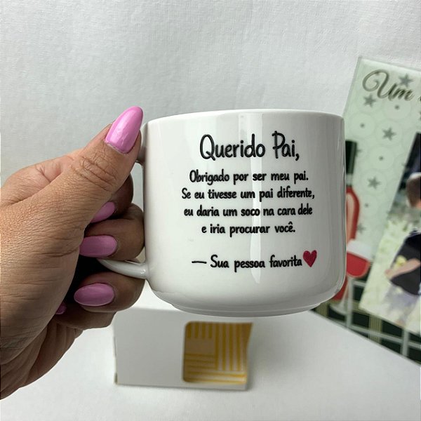 Caneca Porcelana Personalizada Pai | Presente Dia dos Pais com Caixa