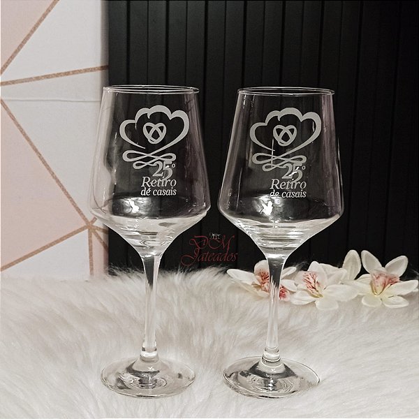 Taça Brunelo para vinho personalizada com Jateamento