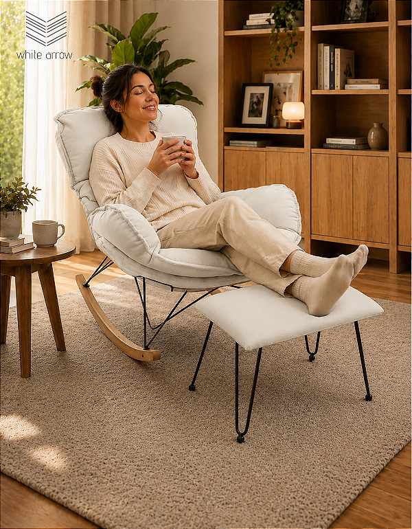 Poltrona de Balanço Easy Cozy White Arrow
