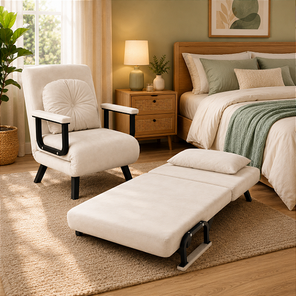 Sofa Poltrona Cama FlexBed Dobravel White Arrow