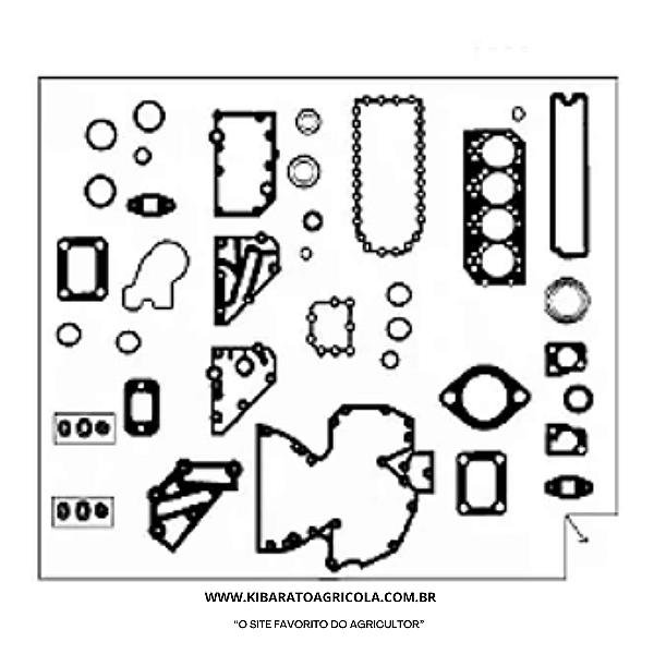 AJ61842 JOGO DE JUNTA MOTOR COMPLETO JOHN DEERE POWERTECH 4045 - 5603/5078/5085/5090/6405/6605/6415/6100/6110/6125