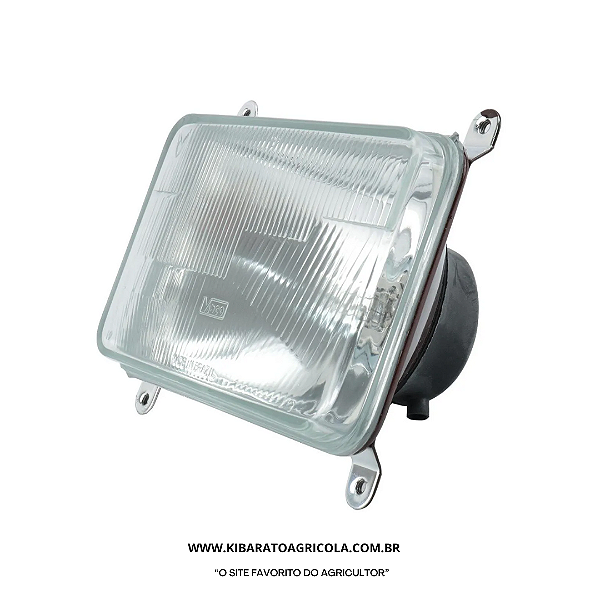 FAROL DIANTEIRO RETANGULAR MASSEY FERGUSON 265 / 275 / 285 / 290 / 296 - C/LAMP. 12V