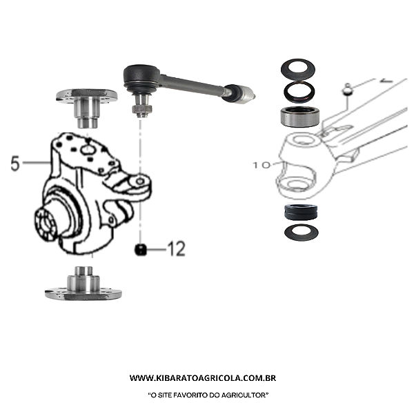 KIT TRAÇÃO CARRARO 20.14 / 20.16 BARRA + PIVO + CALÇO