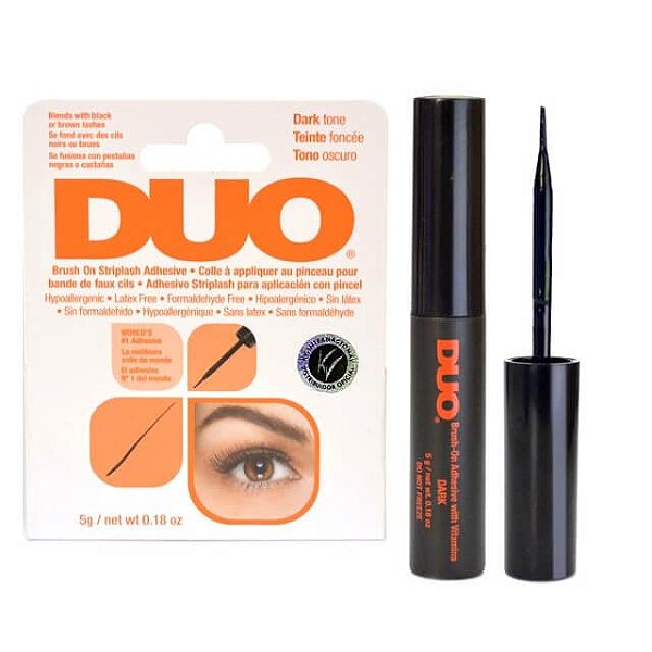 Cola Duo Preta Com Pincel 5g para Cílios Postiços Brush On Striplash Adhesive