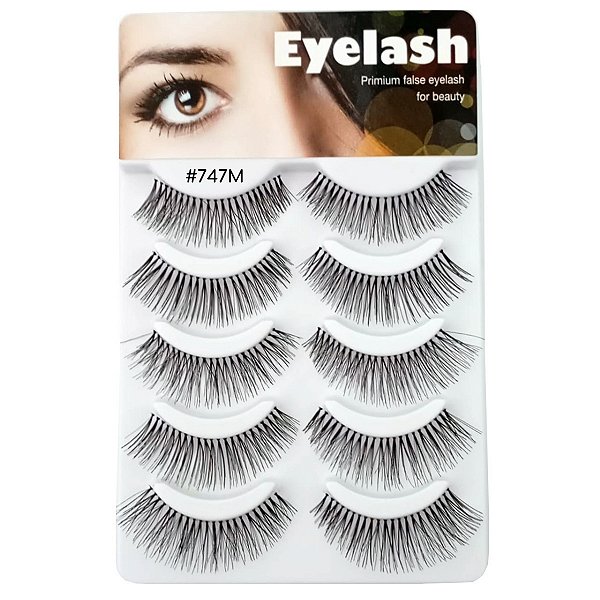 Cílios Postiços Eyelash c/5 Pares N.747M (Origem: Vietnam)