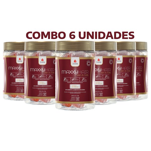Gomas de Colágeno Verisol® Maxxy Hair Skin & Nails - Kit c/ 6 Potes