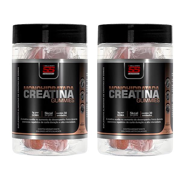Creatina Gummies SS Nutrition - Sabor Pessêgo - Kit c/ 2 Potes