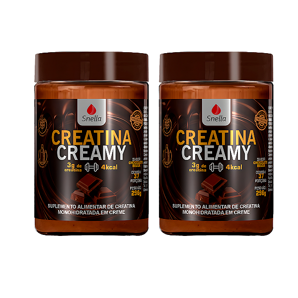 Creatina Creamy - Sabor Chocolate Belga Kit c/ 2 Potes