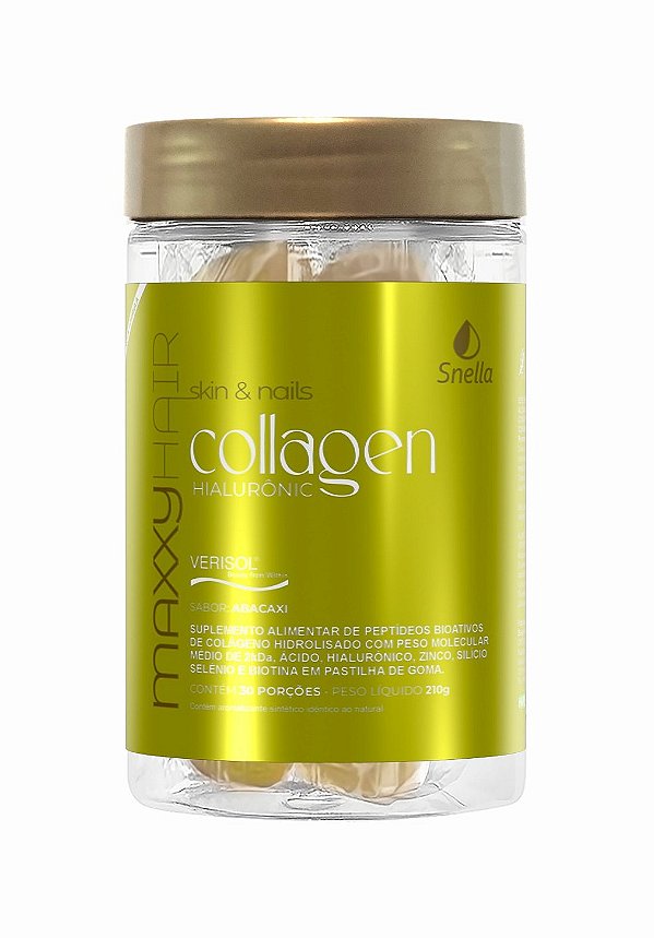 Maxxy Hair Skin & Nails Collagen + Ácido Hialurônico – Sabor Abacaxi