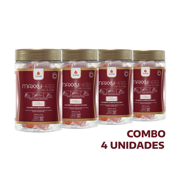 Gomas de Colágeno Verisol® Maxxy Hair Skin & Nails - Kit c/ 4 Potes