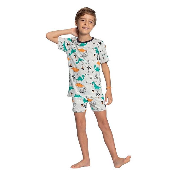 Conjunto Pijama Alakazoo Dinossauro Curto Infantil Menino