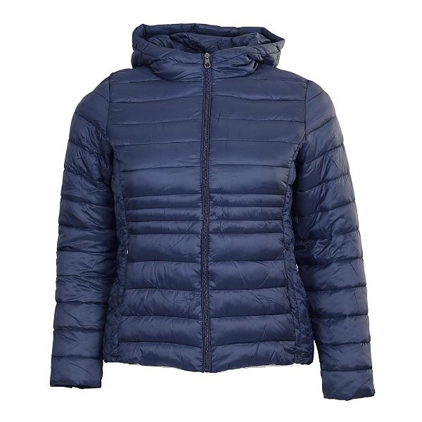 Jaqueta City Lady Feminina Puffer Com Capuz Plus Size