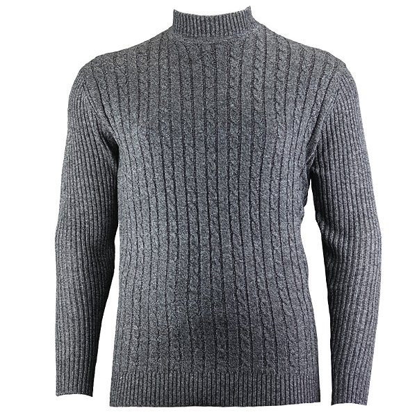 Suéter Delkor Tricot Cinza Gola Alta Masculino Plus Size - Ernest Online -  Ofertas | Compre Online e Receba em Casa‎