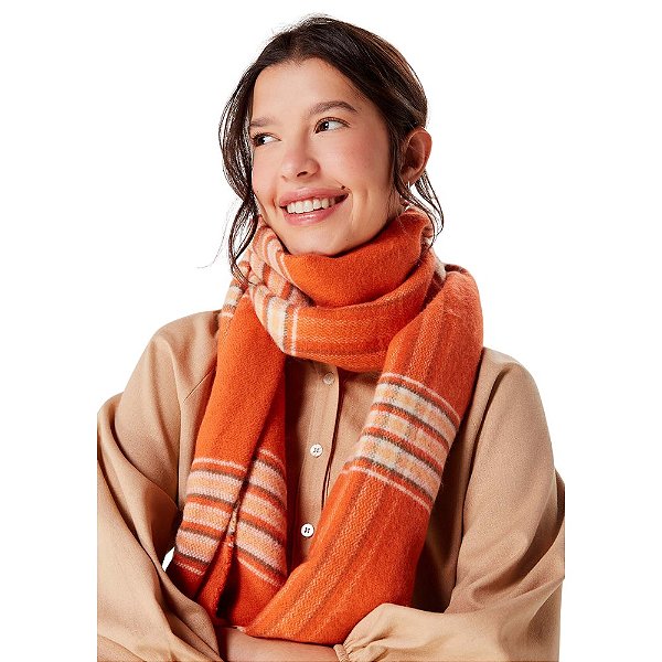 Cachecol Hering Estampado Em Tricô Feminino