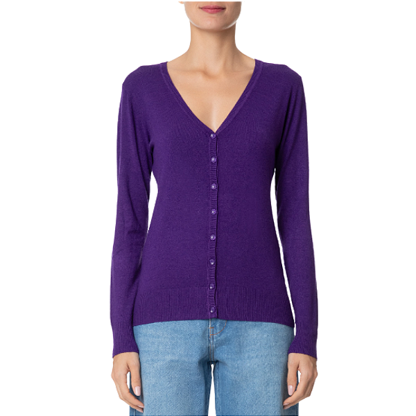 Cardigan Facinelli Gola V Básico Feminino