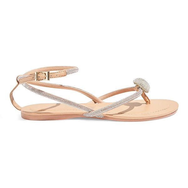 Rasteira Santa Lolla Napa Tiras Finas Strass Feminina
