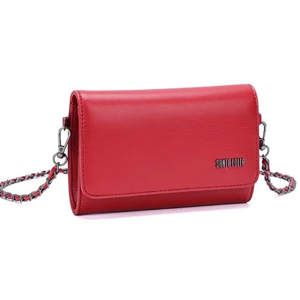 Bolsa Santa Lolla Pequena Soft Alça Corrente Transversal Feminina