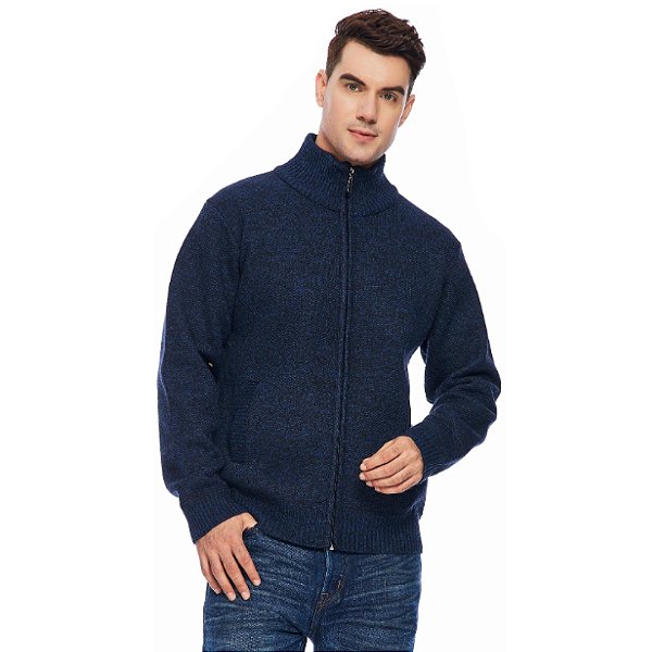 Casaco Broken Rules Forrado Gola Alta Com Zíper Marinho Masculino