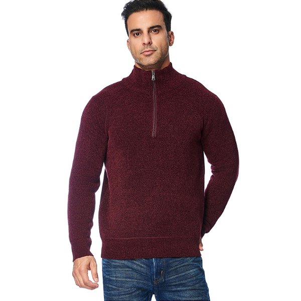 Suéter Broken Rules Gola Alta Com Meio Zíper Masculino