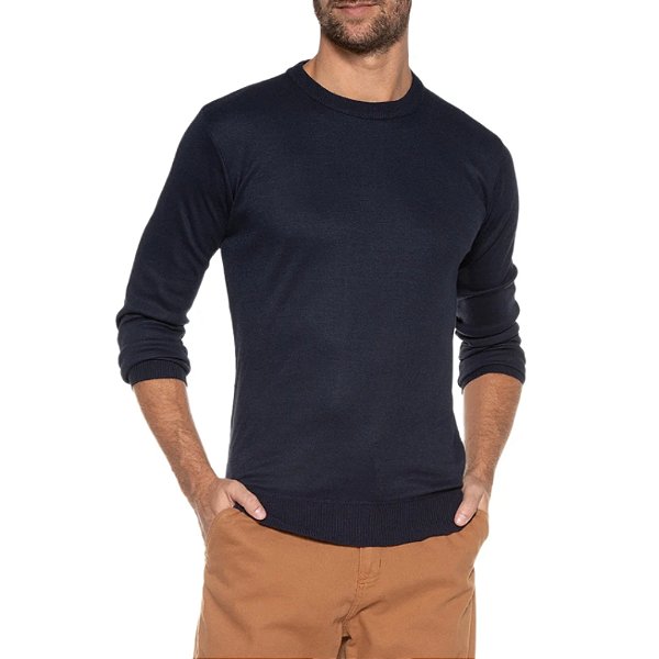 Suéter Broken Rules Gola Redonda Modal Básico Liso Masculino