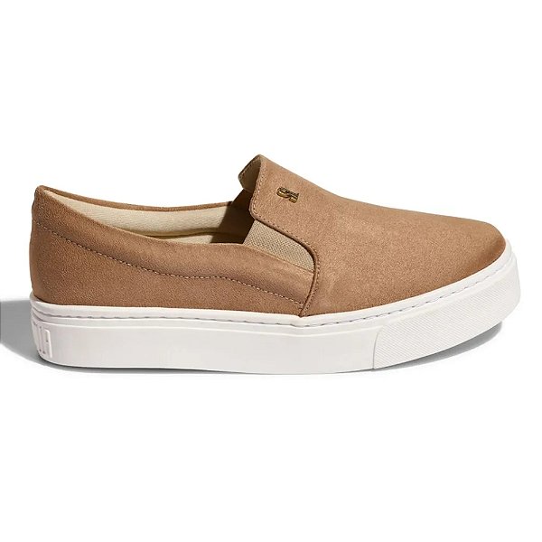 Tênis Santa Lolla Slip On Suede Bege Feminino