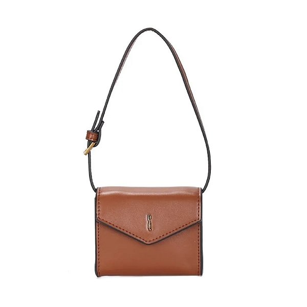Bolsa Santa Lolla Porta Cartão Soft Marrom Safari Alça De Ombro