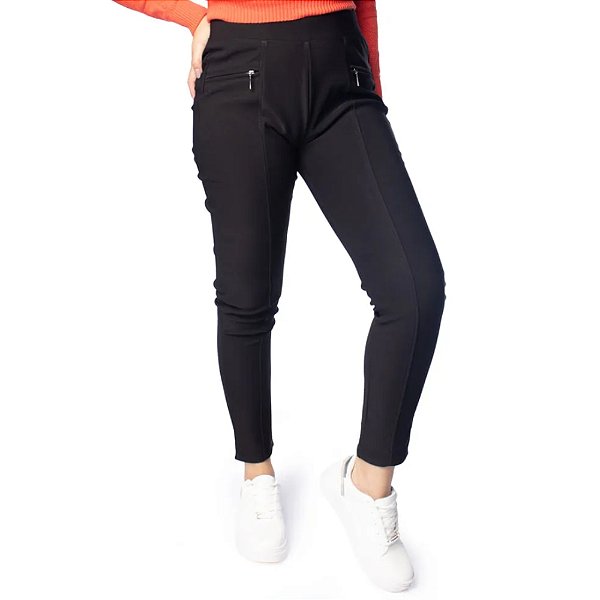 Calça Facinelli Montaria Costura Reta Zíper Frontal Preto Feminina