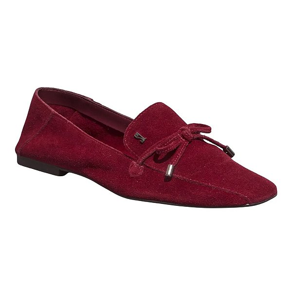 Mocassim Santa Lolla Couro Camurça Vermelho Feminino