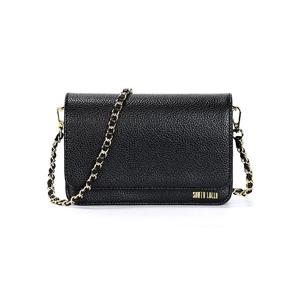 Bolsa Santa Lolla Pequena Floater Preta Alça Transversal Corrente