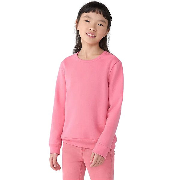 Moletom Hering Kids Básico Rosa Menina