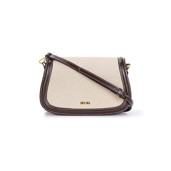 Bolsa Santa Lolla Canvas Alça Transversal Bege