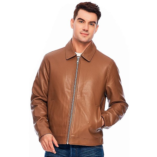 Jaqueta Broken Rules Couro Sintético Forro Peluciado Masculina