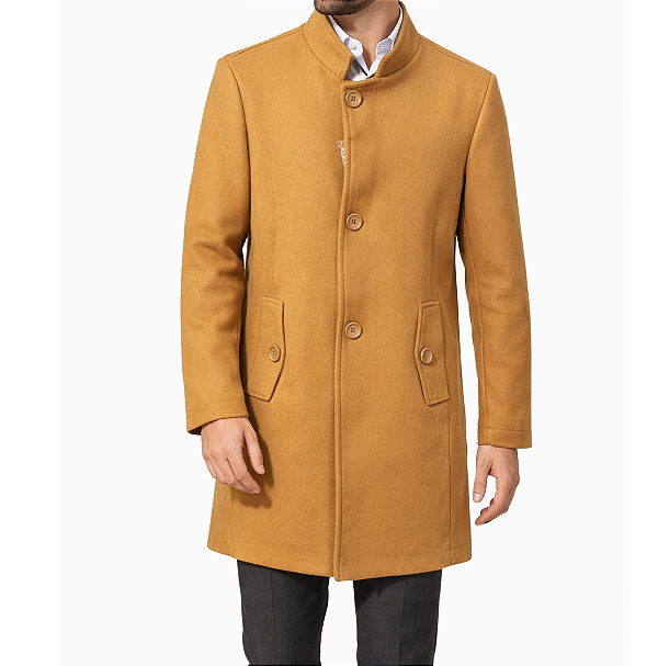 Casaco Ernest Lã Batida Alongado Gola Padre Masculino