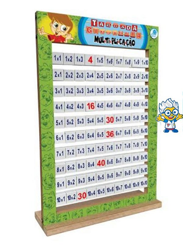 Tabuada Giratória de Multiplicação Madeira | Aprender Matemática Brincando