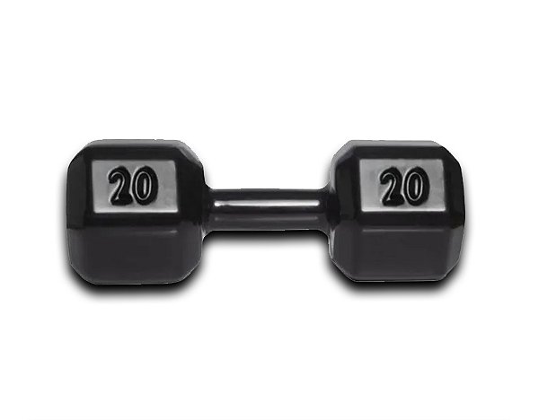 Dumbbell Sextavado Emborrachado - 30 KG