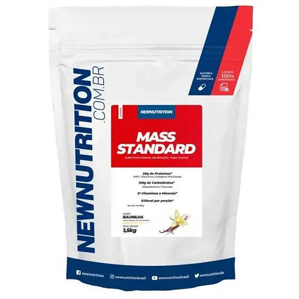 Hipercalórico Mass Standard Sabor Baunilha - 1,5kg - Newnutrition