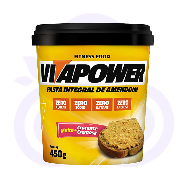 Pasta de Amendoim Integral - Sabor Crocante - Pote 450g - Vitapower - Vitafor