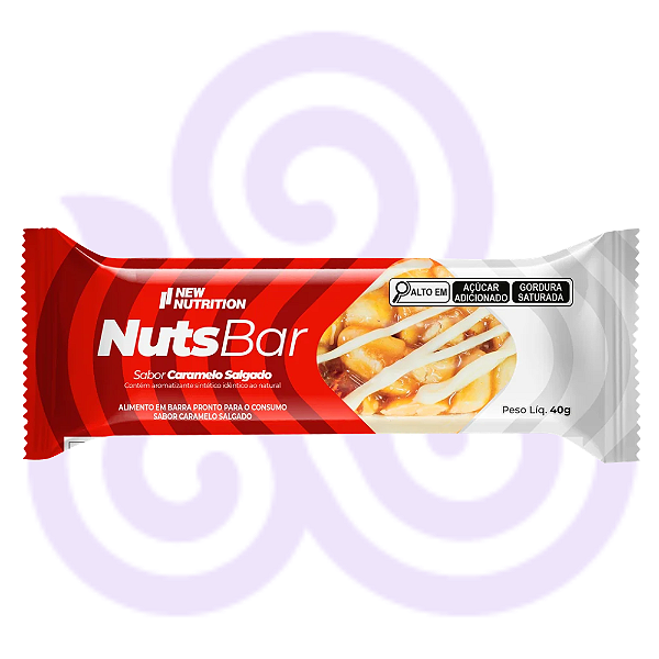 Barra Nuts Sabor Caramelo Salgado 40g - Newnutrition