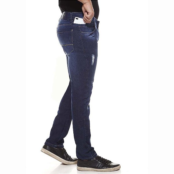 Calça Jeans PRS Skinny Com Rasgos