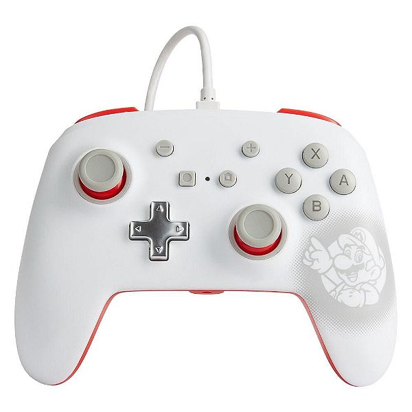 Controle PowerA Com Fio Super Mario White - Nintendo Switch
