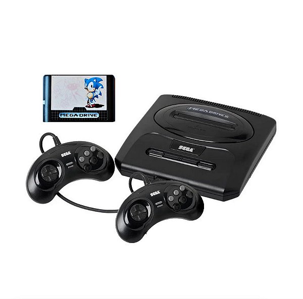 Console Mega Drive 3 com 2 Controles + Sonic Seminovo - Sega